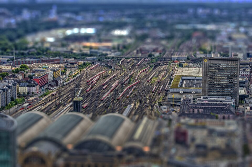 Railway station train panorama