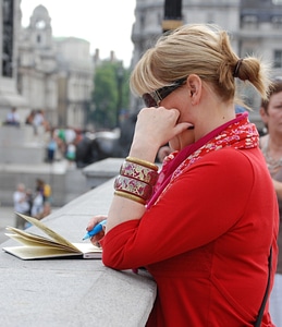 Diary artist sketching