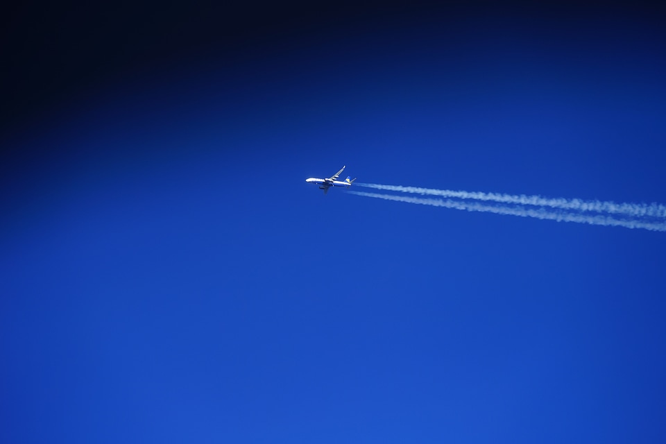 Sky blue blue passenger aircraft