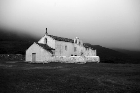 Religious monument abbey black and white