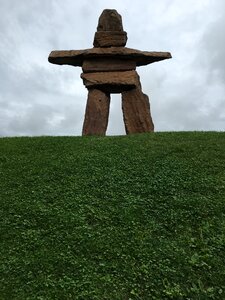 Rock cairn green photo