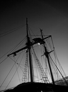 Monochrome silhouettes boat photo