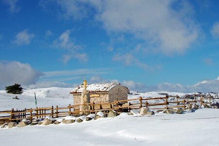 Winter landscape abruzzo italy