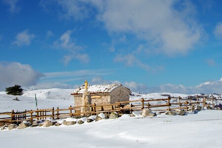 Winter landscape abruzzo italy photo