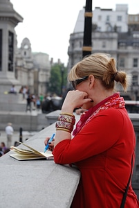 Diary artist sketching