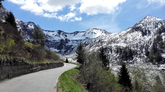 Spring the snow landscape