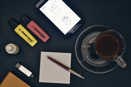 Designer stuff stuff on a desk