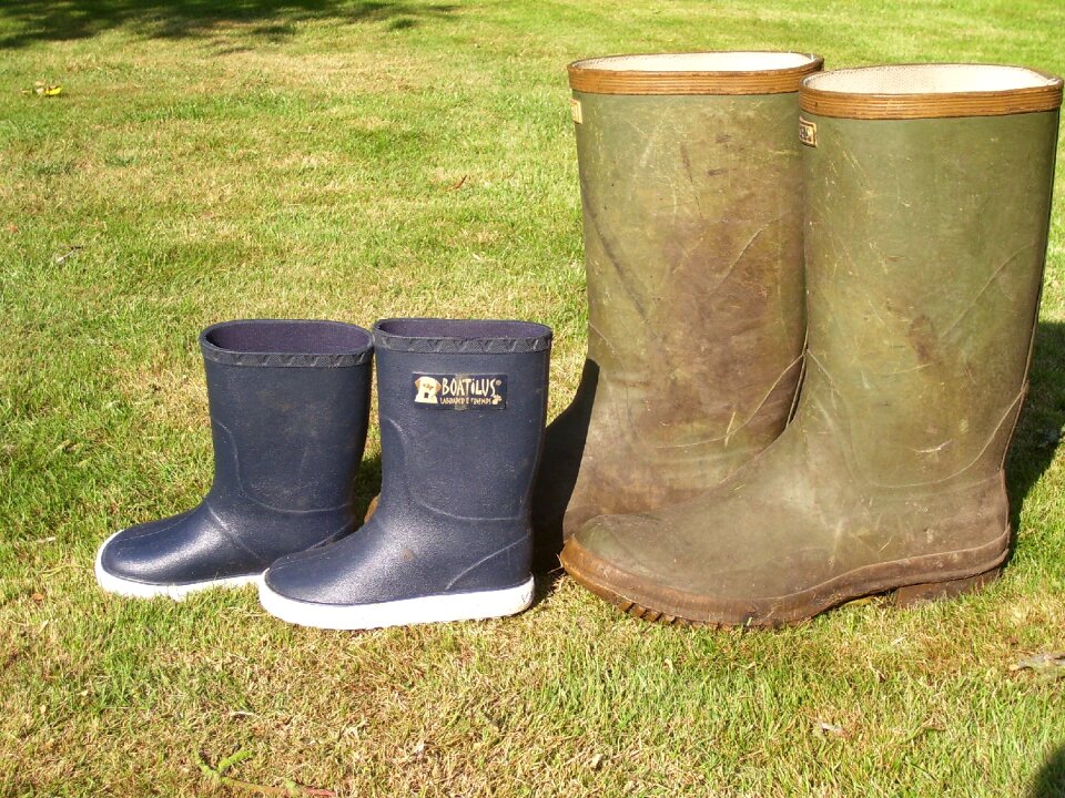Boots big and small garden