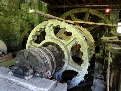 Waterwheel mill old photo