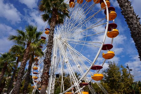 Ferris wheel palm trees mediterranean