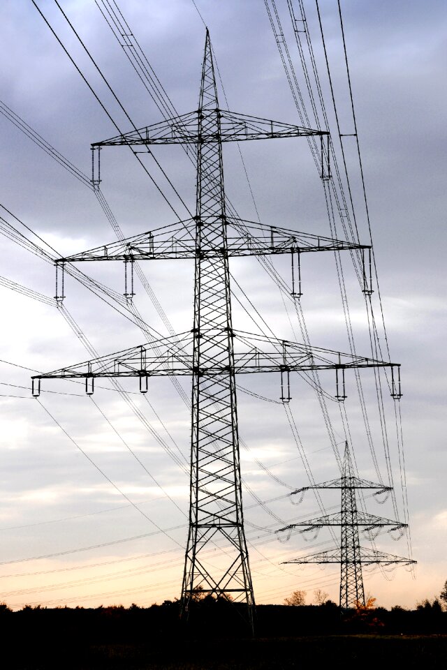Electricity supplier giant evening light
