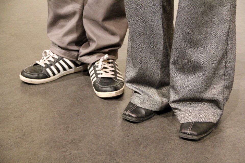 Trouser leg foot sneakers