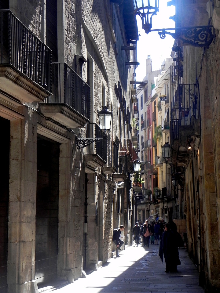 Catalonia gothic quarter alley photo