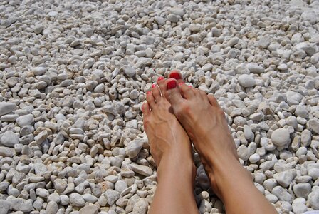Relax woman toe nails