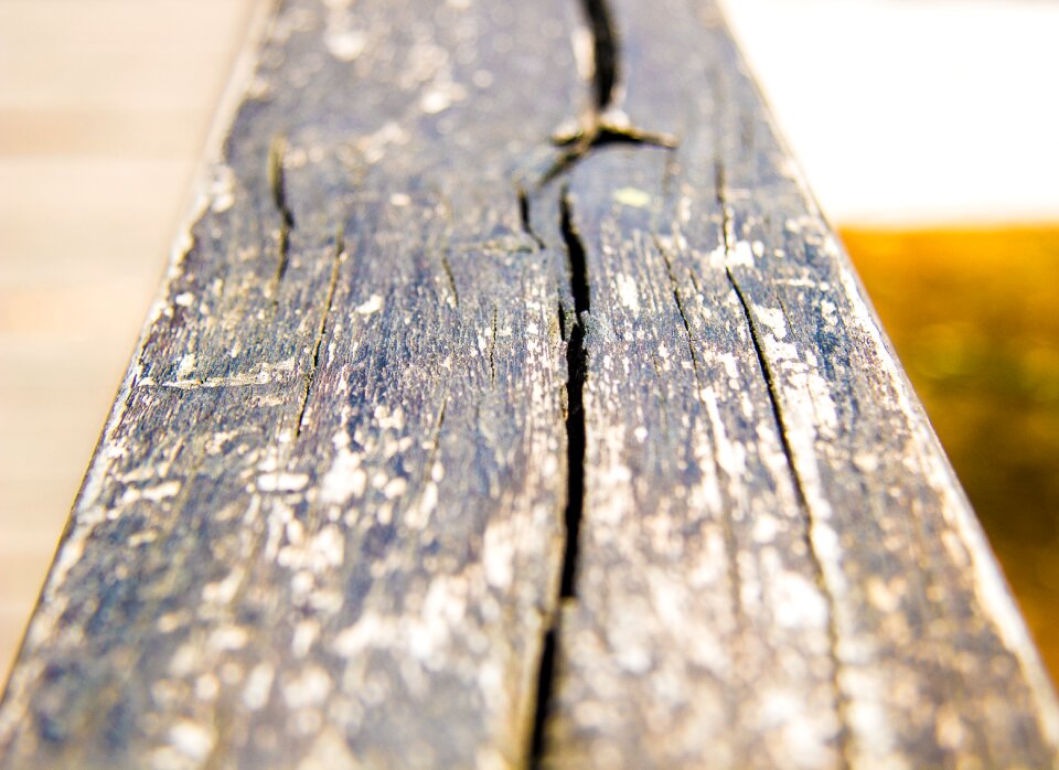 Wooden handrail handrail cracks in the wood