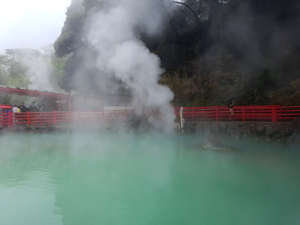 Beppu hell hot springs steam