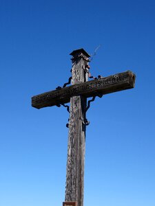 Summit cross cross blue sky photo