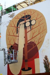 Binoculars painting wall