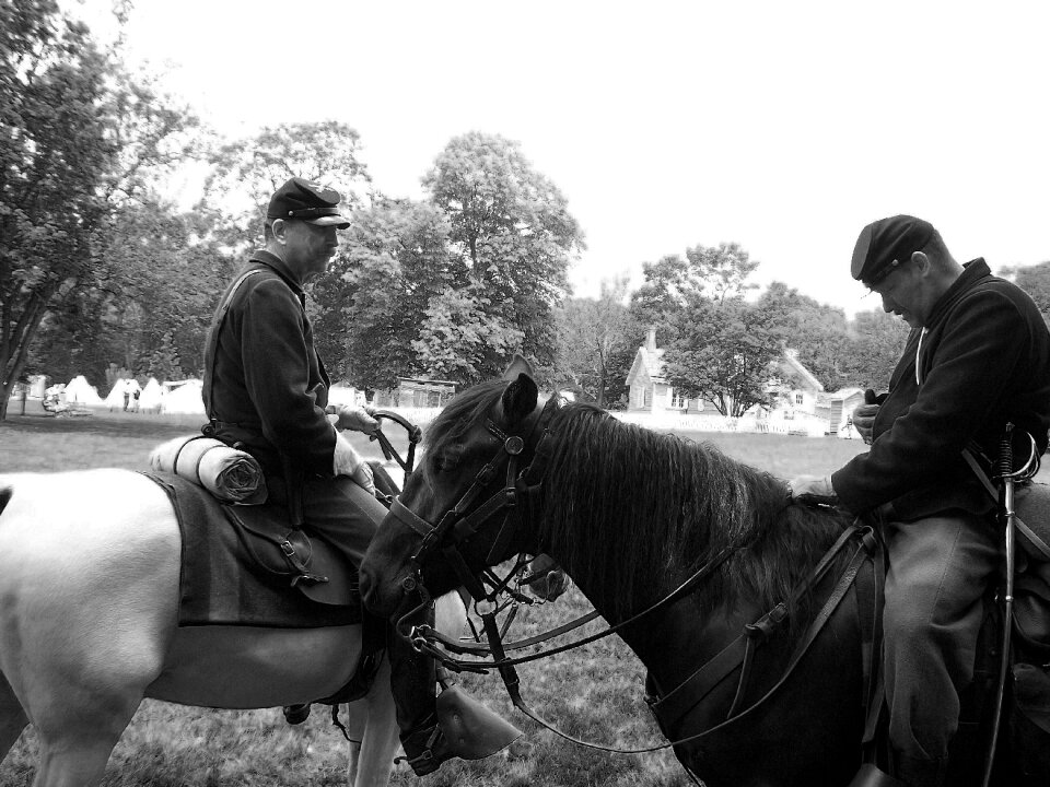 Historic men on horses recreation