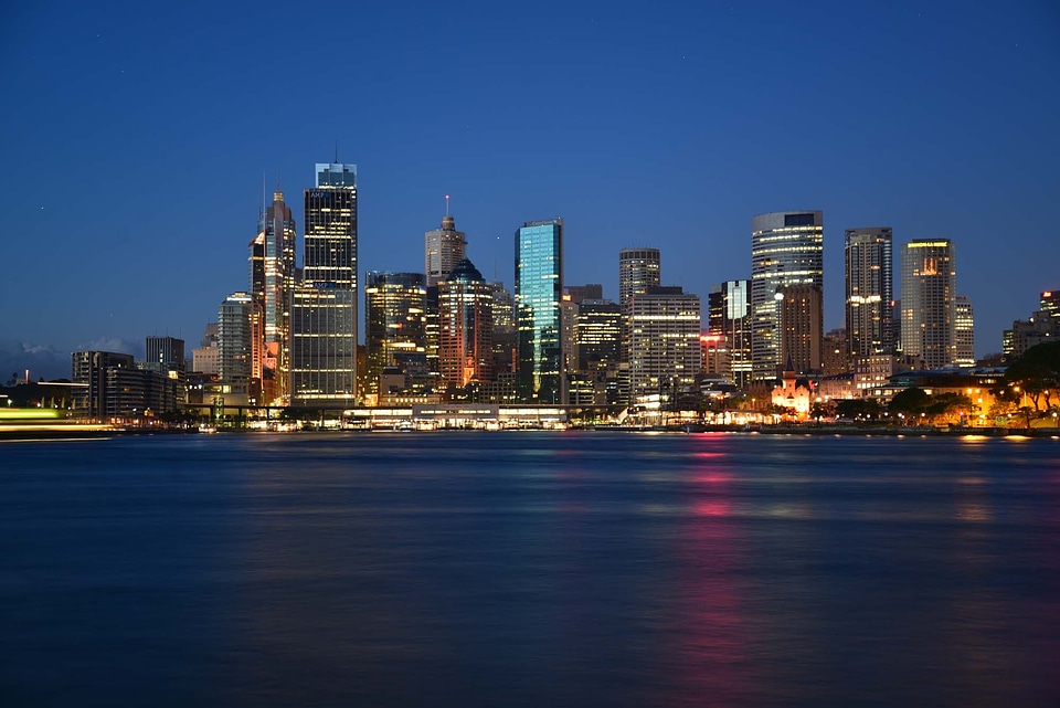 Skyline cityscape water