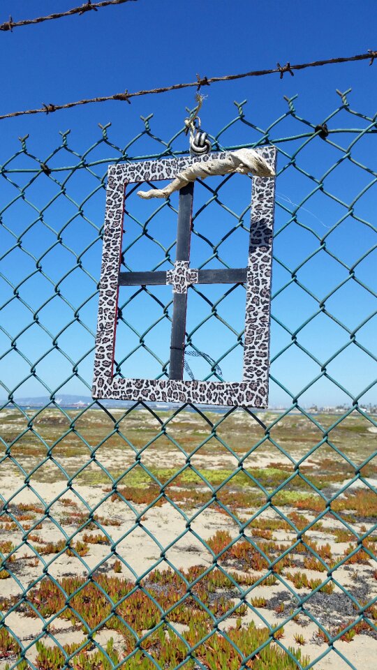 Frame fence beach blue frame