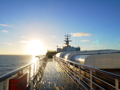 Ship cruising voyage out