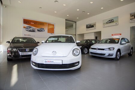 Cars business building