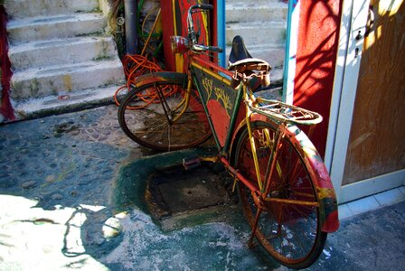 Wheel old bicycle rust