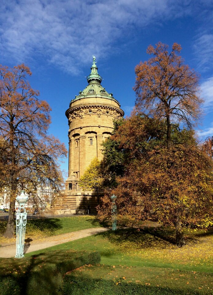 Mannheim water tower autumn mood