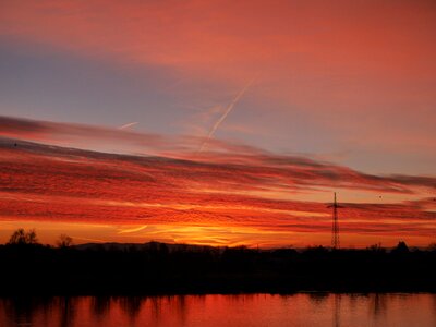 Danube morgenrot orange sky