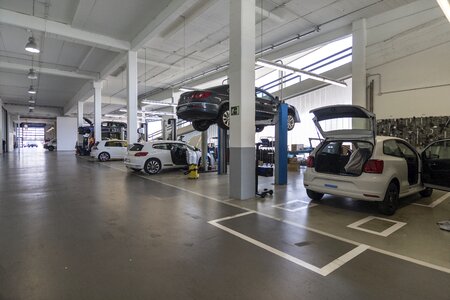 Cars business building