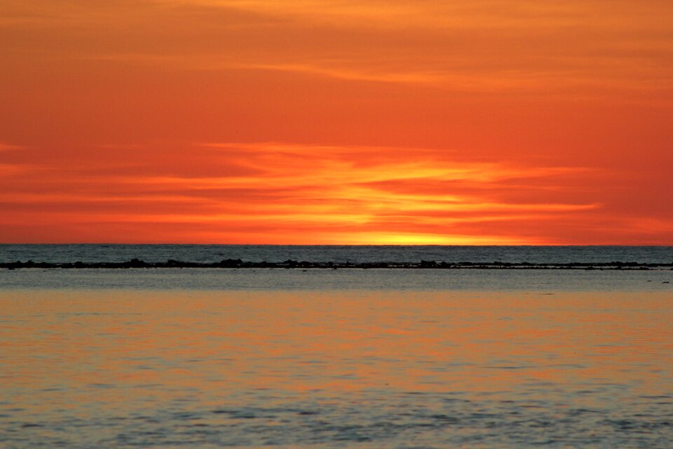Sunset reflection sea