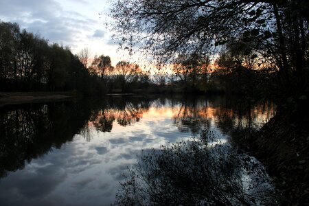 Sun landscape pond photo