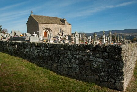 Cemetery graves chapel