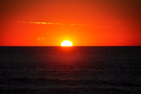 Sun horizon orange sky photo