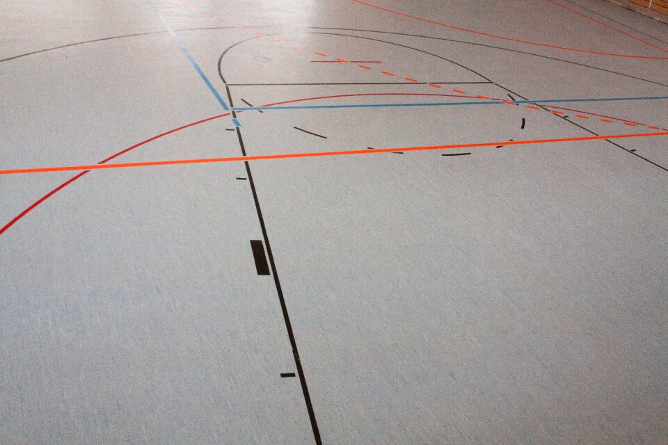 Sports club gym hall floor