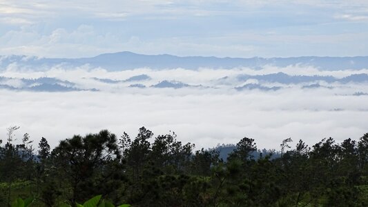 Clouds valley mist photo