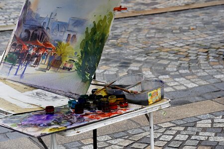 Street artist art watercolor photo