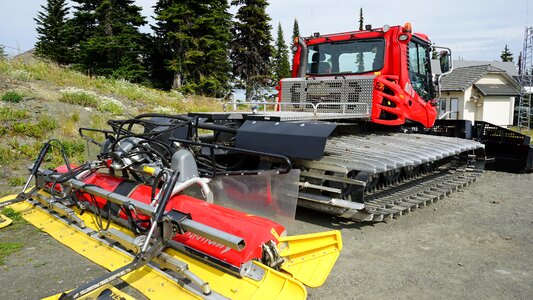 Snowplough ski slope seat lift photo