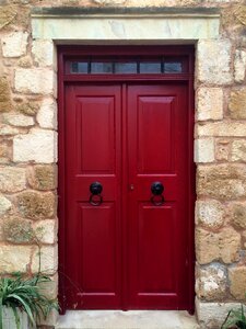 Old house red door greece photo