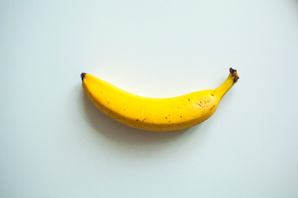 Banana yellow white background