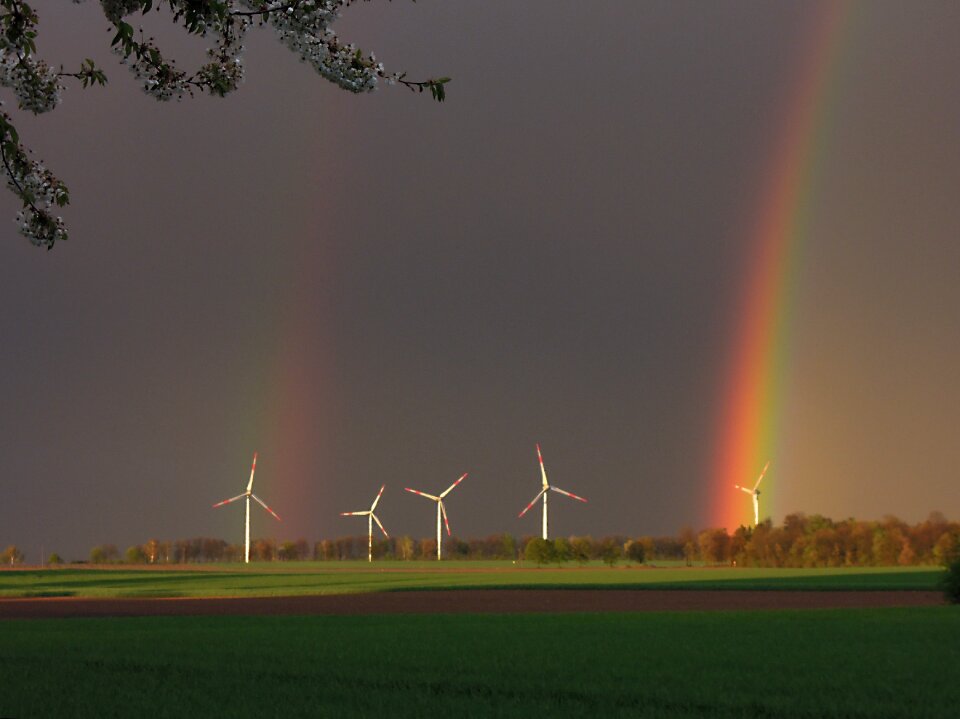 Windräder rainbow landscape