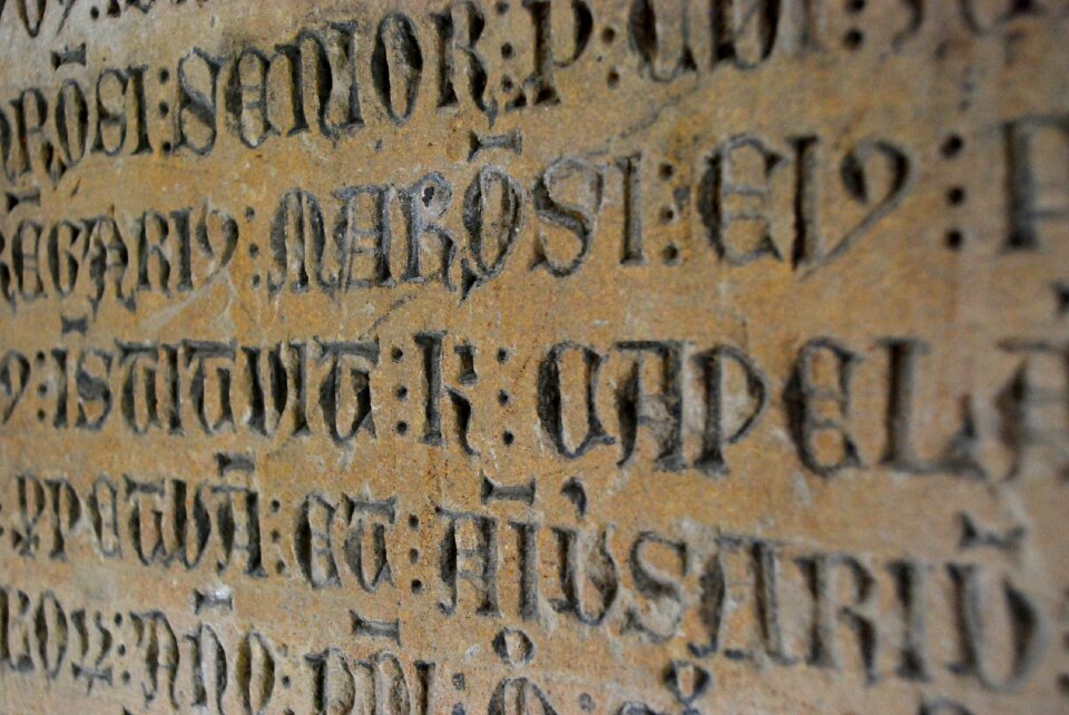 Old registration calligraphy
