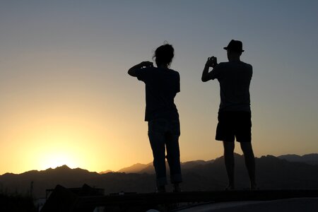 Sunset shadow silhouette