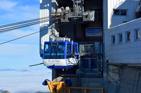 Cable car cabin high mountain