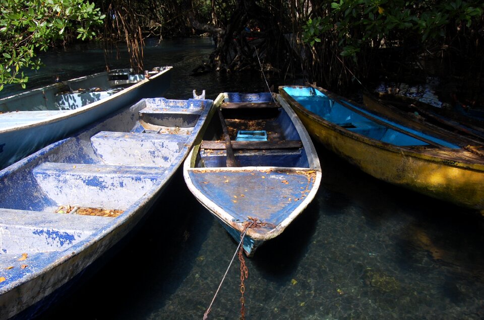 Boats travel laguna
