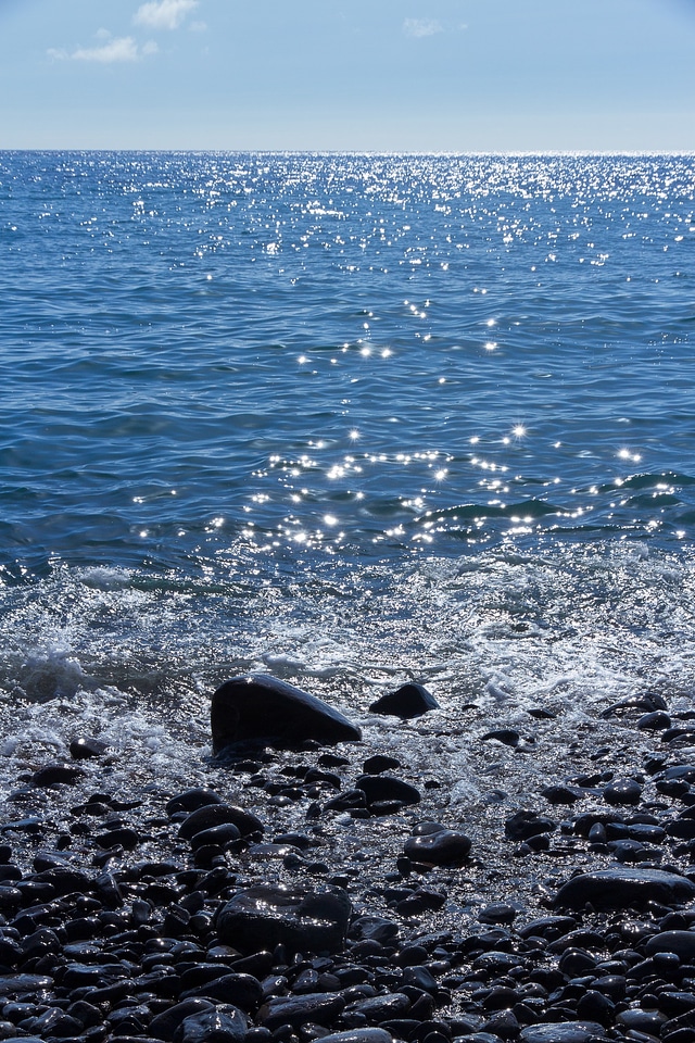 Stones wave beach