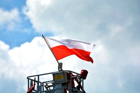 Polish flag the ceremony flag photo