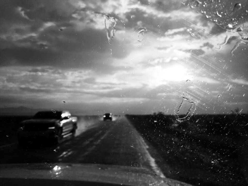 Road car rain
