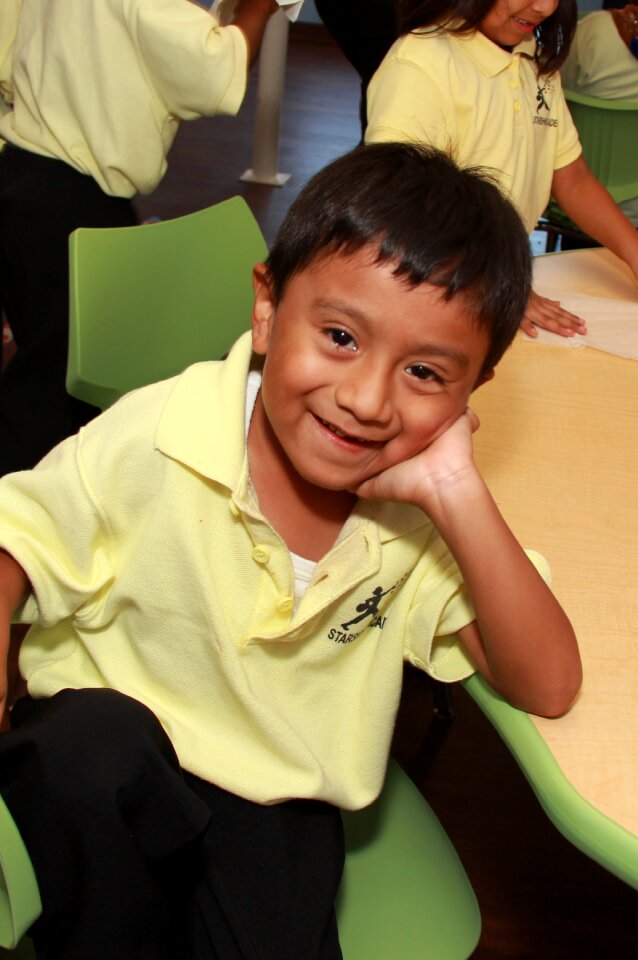 Student happy boy